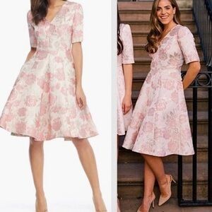 Cal Meets Clam Floral Pink and Cream Dress